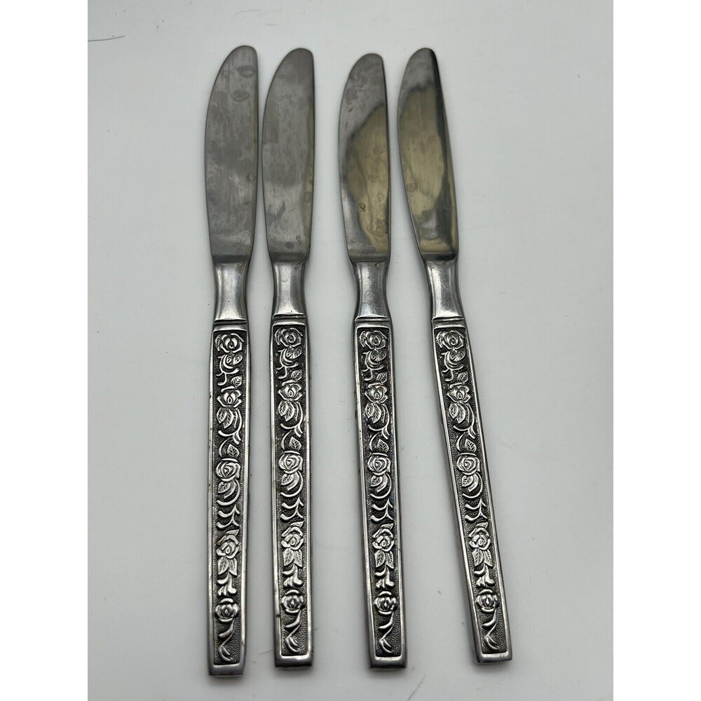 Oxford Hall Stainless Korea - Scrolling Rose - 4 Knives Knife